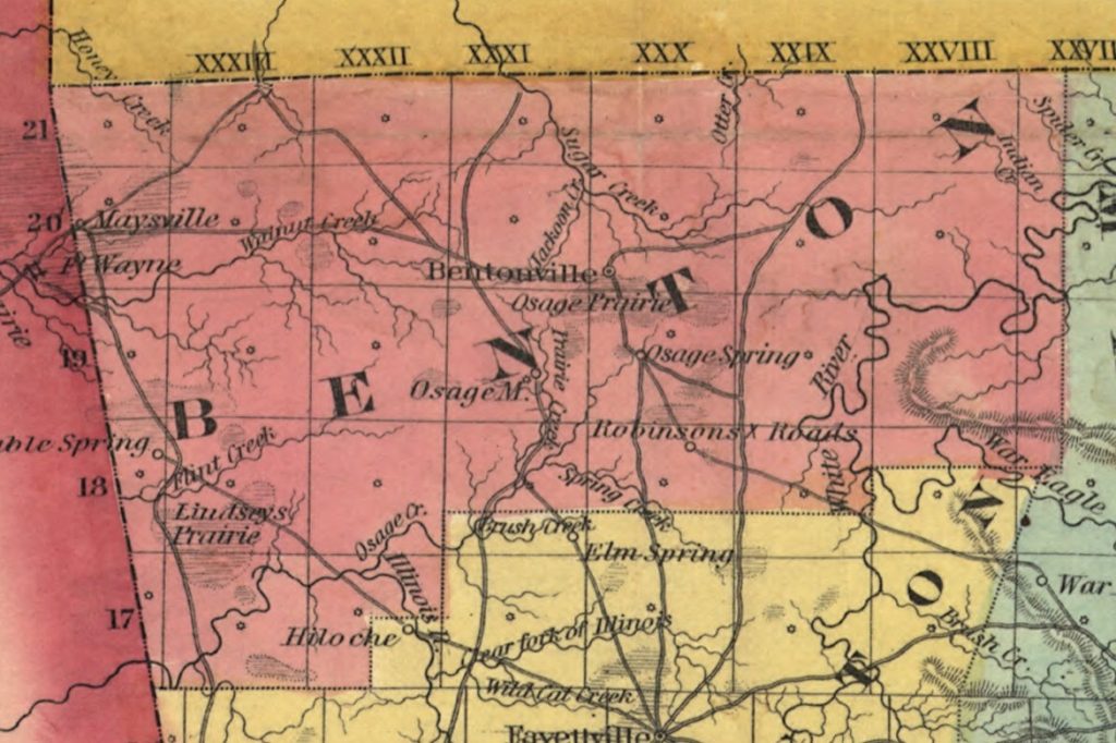 Benton County from the 1854 Colton Railroad and Township Map