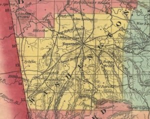 Washington County from the 1854 Colton Railroad and Township Map